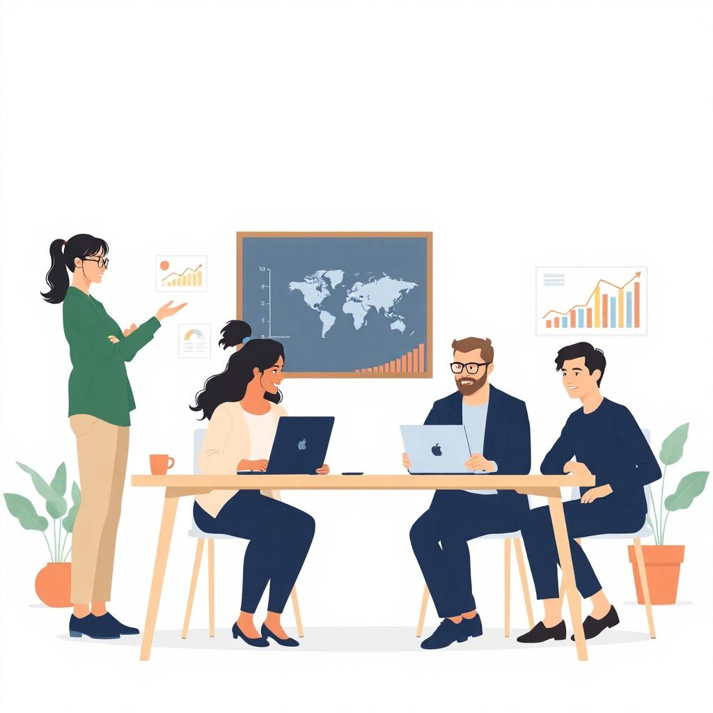 Modern, professional flat-style illustration fo...